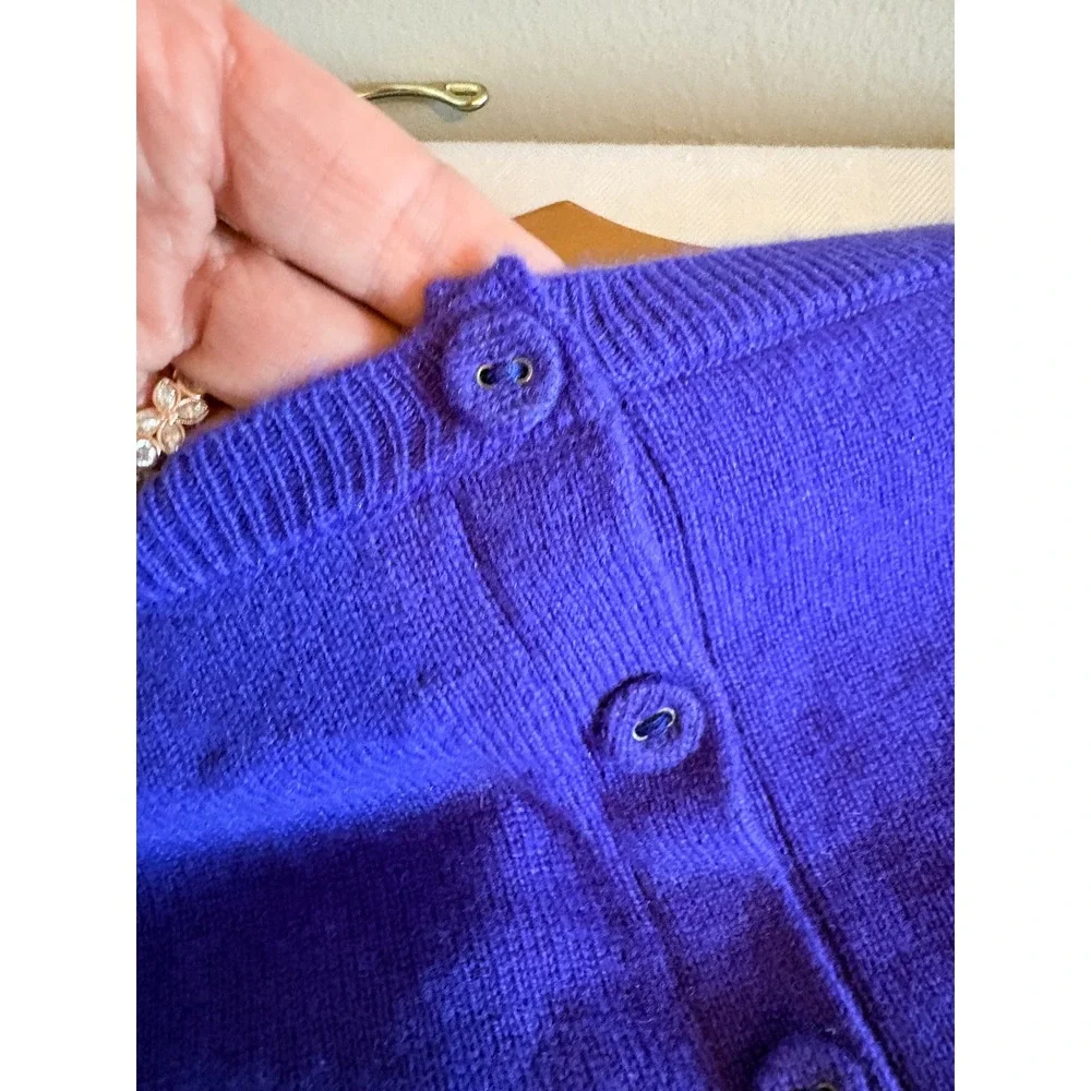 Y2K Saks Fifth Avenue‎ RED Purple 100% Cashmere Peplum Button Back Sweater Small